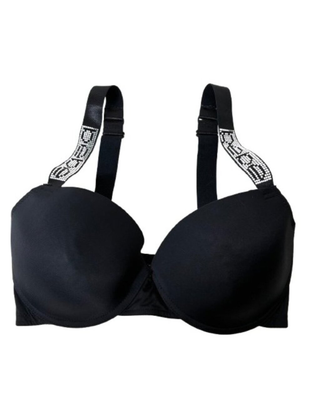 Bebe Shine Strap Push-up Bra Black Sz 34DD
